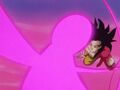 Goku evades Super Baby Vegeta 2's Full Power Energy Blast Volley