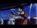 Frieza punches Goku in the gut