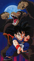 Goku in base and Great Ape forms