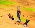 Goten and Trunks are knocked unconscious by Vegeta