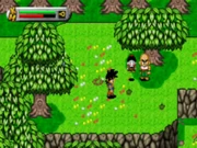 Chiaotzu and Tien training in the area between Goku's house and Spinach Wastes