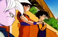 Videl watching Gohan's energy being stolen