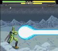 Perfect Cell firing his Kamehameha in Super Butoden 2