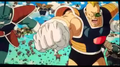 DXRD Caption of Planet Trade Organization Soldiers start their charge at the Z-Fighters (Blonde Recoome-esque throws punch at Krillin & Iru-esque, Turtle like soldier).png (2.01 MB) Iru's race member charges alongside the blonde Recoome-esque