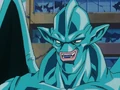 Eis chuckles as he starts to freeze Goku