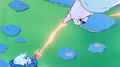 Frieza fires a Death Beam to end a Namek's life