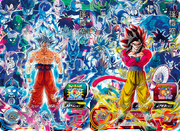 Heroes cards comparing the difference in adversaries between Goku and GT Goku