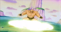 Krillin's Destructo Disc approaching Nappa