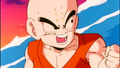 Krillin bracing for a tidal wave