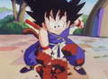 Goku breaks bricks with one finger