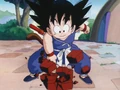 Goku breaks bricks with one finger