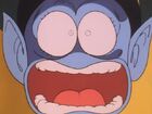 Pilaf screaming from the Great Ape (Goku)