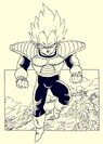 Super Saiyan Vegeta wearing his Namek Saga armor artwork by Dragon Garow Lee