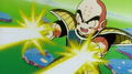 Krillin firing Ki Blasts at Frieza