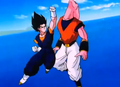 Vegito uppercuts Buu