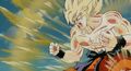 Super Saiyan Goku powering up in Cooler's Revenge