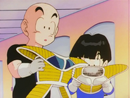 Gohan y Krillin con las nuevas armaduras Saiyan