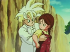 Gohan and Lime after he has kindly rescued her from the river