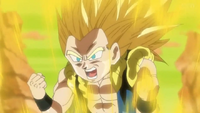 Gotenks transformándose en Supersaiyano 3