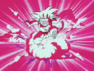Tambourine destruye la Nube Kinton de Goku, pero Karin tenía una enorme en la Torre Sagrada