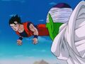 Gohan flying with Piccolo