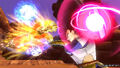 Prince Vegeta charging his Galick Gun while fighting a Female Super Saiyan Future Warrior in Dragon Ball Xenoverse