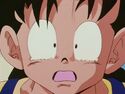 Gohan crying tears of joy that goku is home