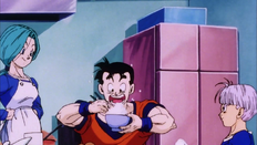 Gohan del Futuro comiendo como su padre