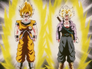 Super Saiyan Goku and Future Trunks in Vegeta's nightmare