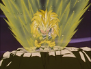 Goku transforming into Super Saiyan 3 in Dragon Ball GT