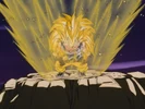 Goku transforming into Super Saiyan 3 in Dragon Ball GT