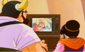 Chi-Chi and Ox-King watching Gohan on TV