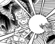 Flayk about to attack Great Ape Leek (DBS Manga)