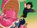 Gohan kicks Dodoria in the face