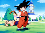 Goku defendiendo a Ten de Drum.