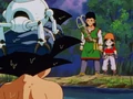 Goku finds the underwater entrance