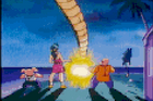 Bulma y Roshi le piden a Shen Long que reviva a Goku.