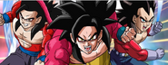 Gohan, Goku y Vegeta Super Saiyan 4.