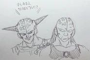 Toyotaro jokingly suggests that Ginyu's purple body and Obuni of Universe 10 are of the same race because of their headveins DoC7AcFVAAAJKF0