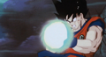 Goku holding Cooler's energy sphere