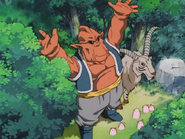 The giant from Monmaasu giving energy for Goku's Super Ultra Spirit Bomb