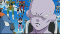 DXRD Caption of Captain Ginyu in Tagoma's body scolds Sorbet (Frieza's 1000 soldiers army in the background)