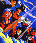 Concept art of the Z-Fighters in the Frieza Saga