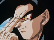 Super Saiyan 4 Goku using Instant Transmission in Dragon Ball GT