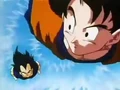 Vegeta and Goku flying