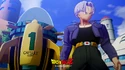 Future Trunks standing next to his Time Machine in Kakarot