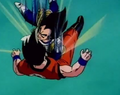 Vegeta elbows Goku