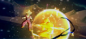 Bio-Man attacking Super Saiyan Full Power Teen Gohan with Bio Bomb in Dragon Ball Heroes