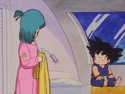 Bulma tells Goku to sleep on the floor