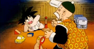 Goku playing with Grandpa Gohan